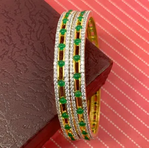 American Diamond & Semi-Precious Stone Bangles (Design 25)