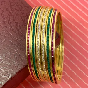 American Diamond & Semi-Precious Stone Bangles (Design 26)