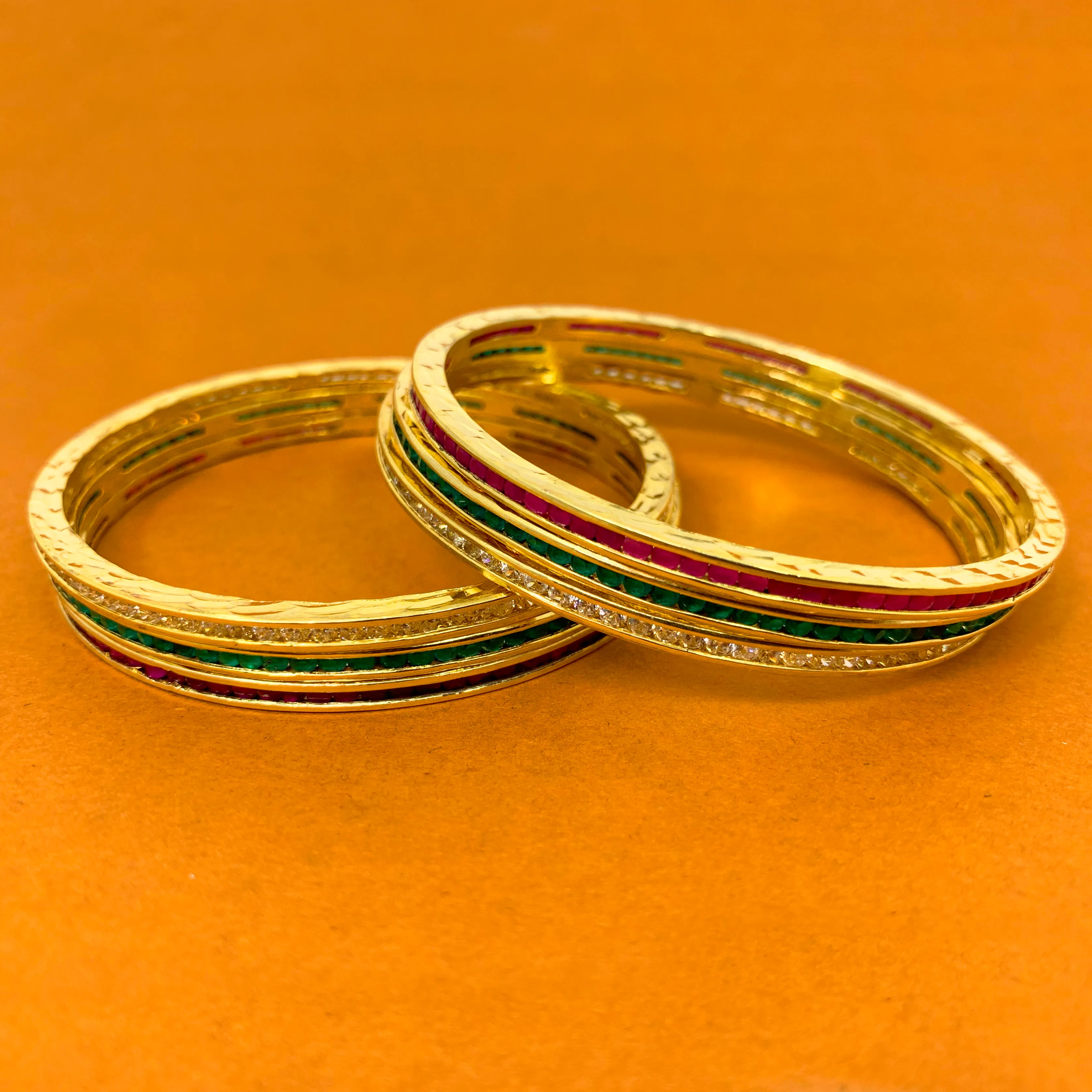 American Diamond & Semi-Precious Stone Bangles (Design 26)