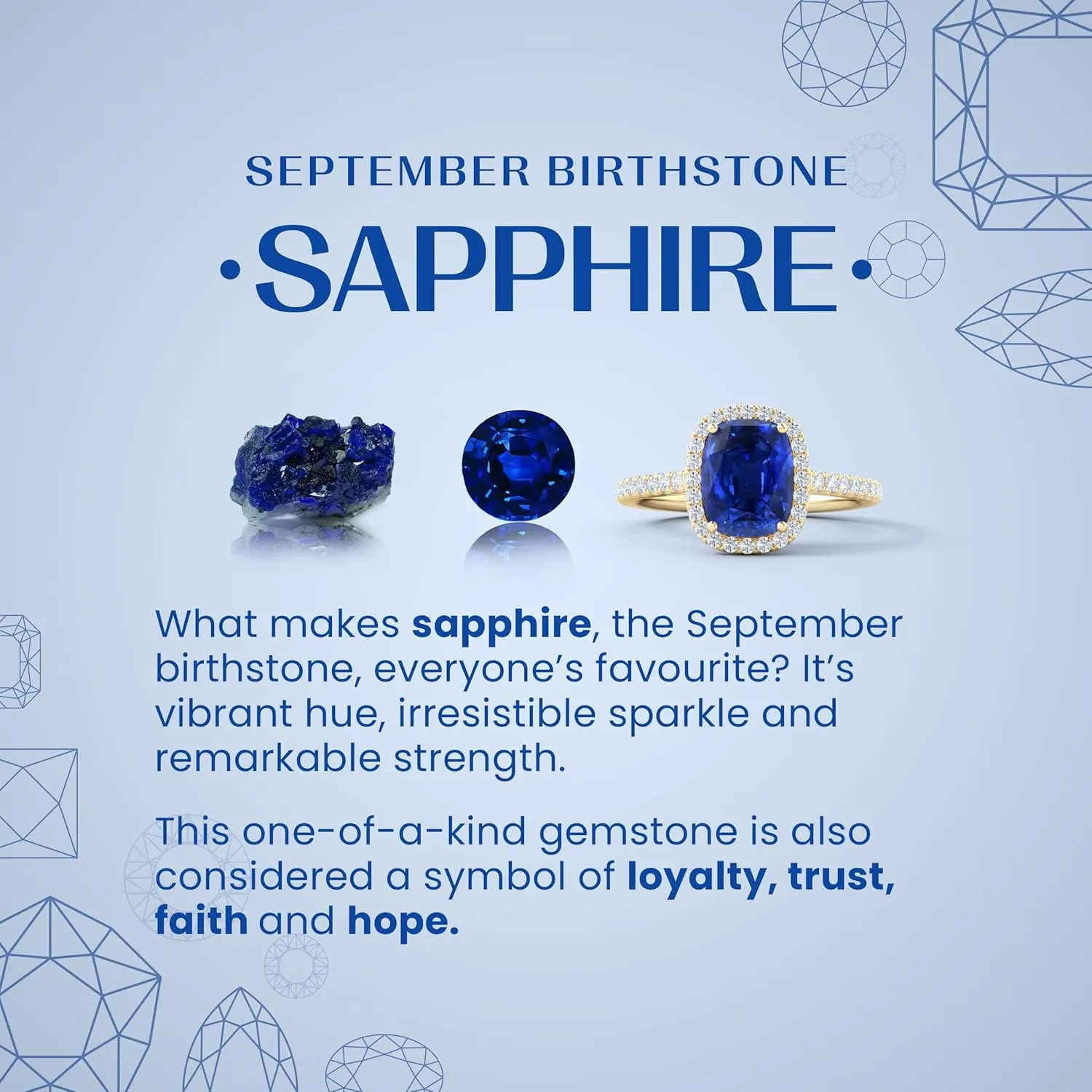 ANGARA Lab Grown Yard Chain Blue Sapphire and Diamond Drop Earrings in 14K Solid Gold/Platinum | September Birthstone, Birthday, Engagement, Anniversary, Wedding Jewelry Gift for Women