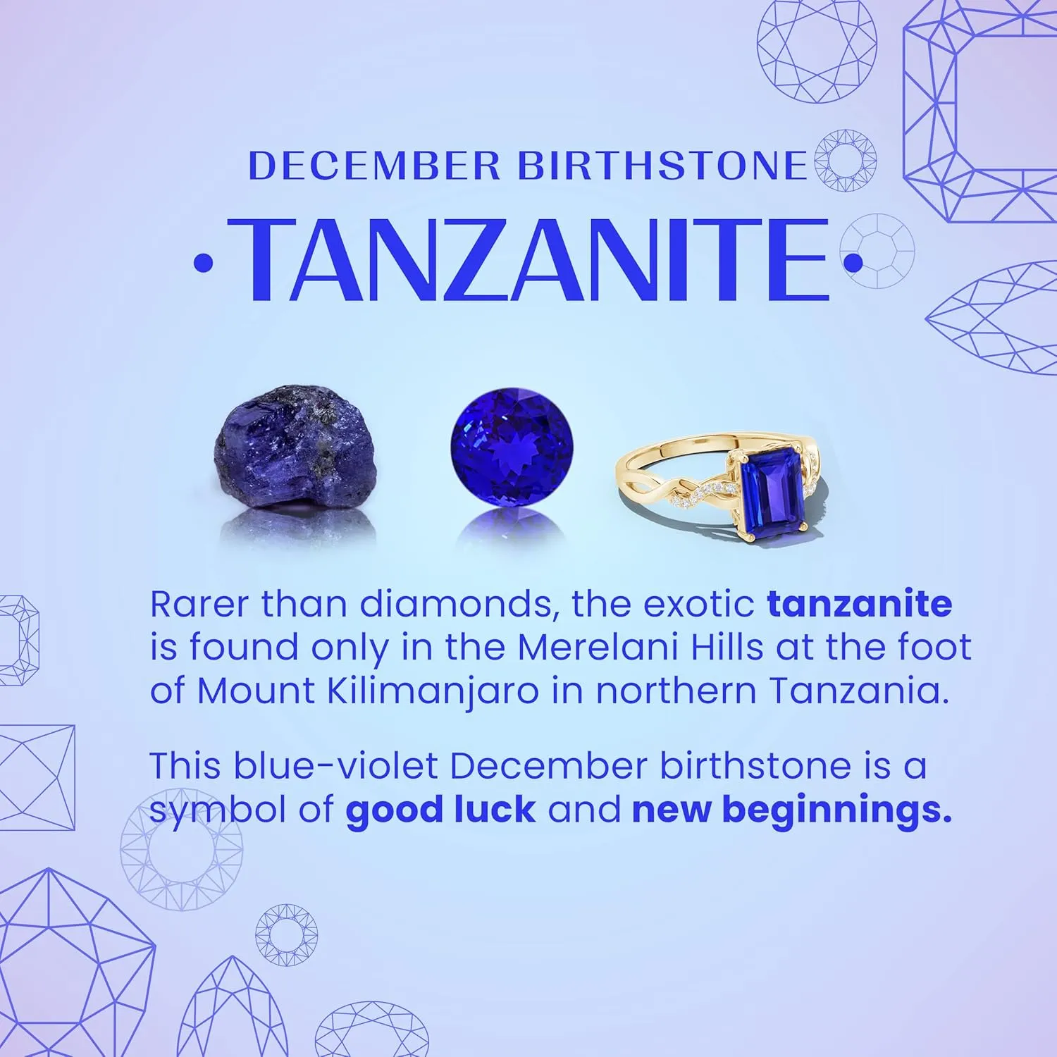 ANGARA Natural Tanzanite and Diamond Leverback Drop Earrings in 14K Solid Gold/Platinum | December Birthstone, Birthday, Engagement, Anniversary, Wedding Jewelry Gift for Women