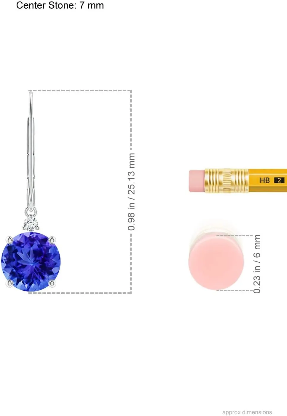 ANGARA Natural Tanzanite and Diamond Leverback Drop Earrings in 14K Solid Gold/Platinum | December Birthstone, Birthday, Engagement, Anniversary, Wedding Jewelry Gift for Women