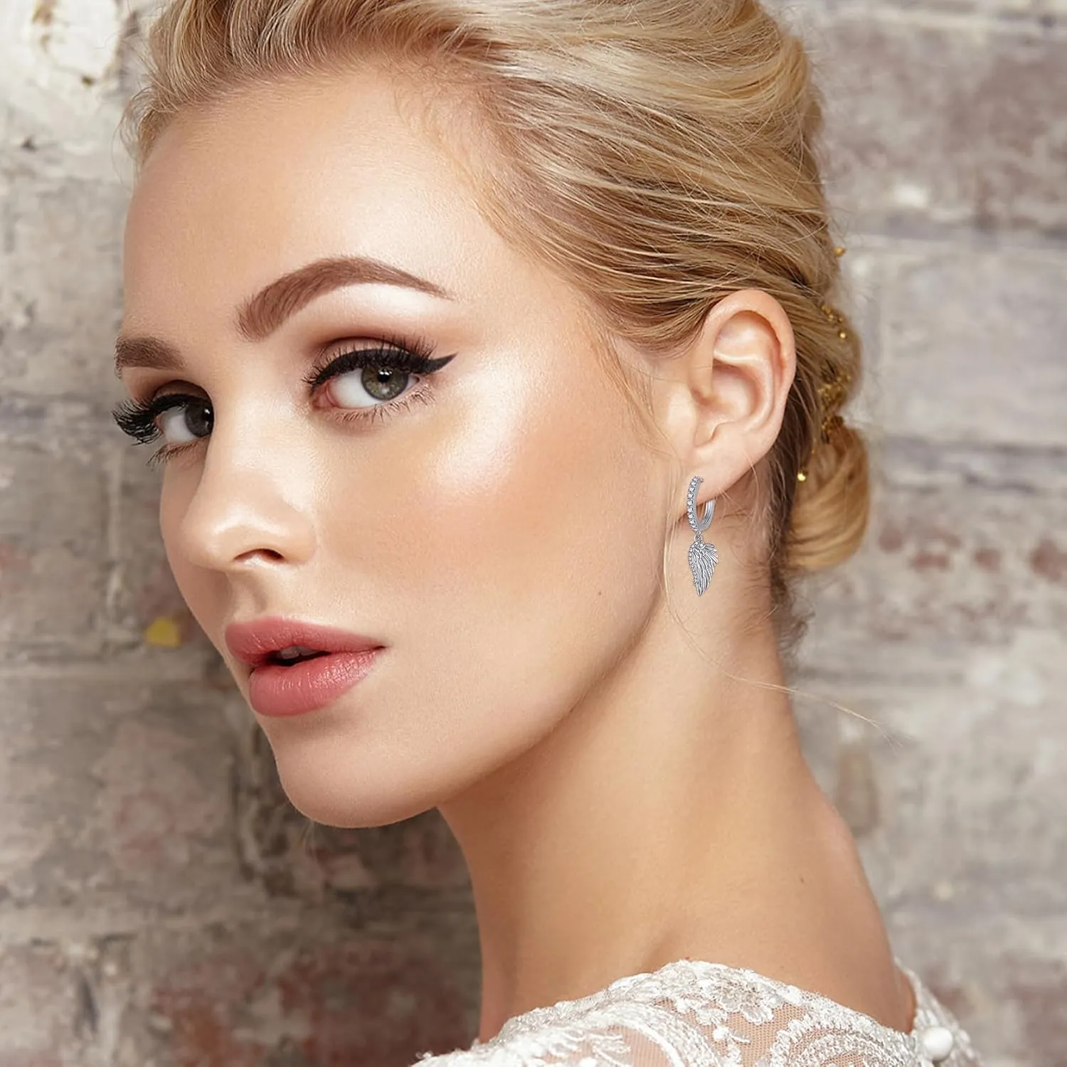 Angel Wing Earrings S925 Sterling Silver Gold Black Rose Gold Silver Gold Angel Wings Dangle Earrings Wings Jewelry Gifts for Women