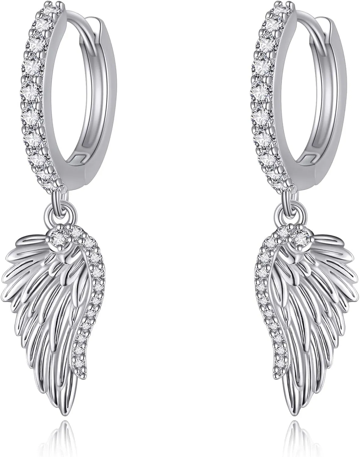 Angel Wing Earrings S925 Sterling Silver Gold Black Rose Gold Silver Gold Angel Wings Dangle Earrings Wings Jewelry Gifts for Women