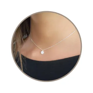 Annika Bella Medallion Choker Necklace for Women, Length 15-17 Inches, Tiny Coin Disc Charm Pendant Short Necklaces, Tarnish-Resistant, 925 Sterling Silver, Dainty Gift for Her (Silver)