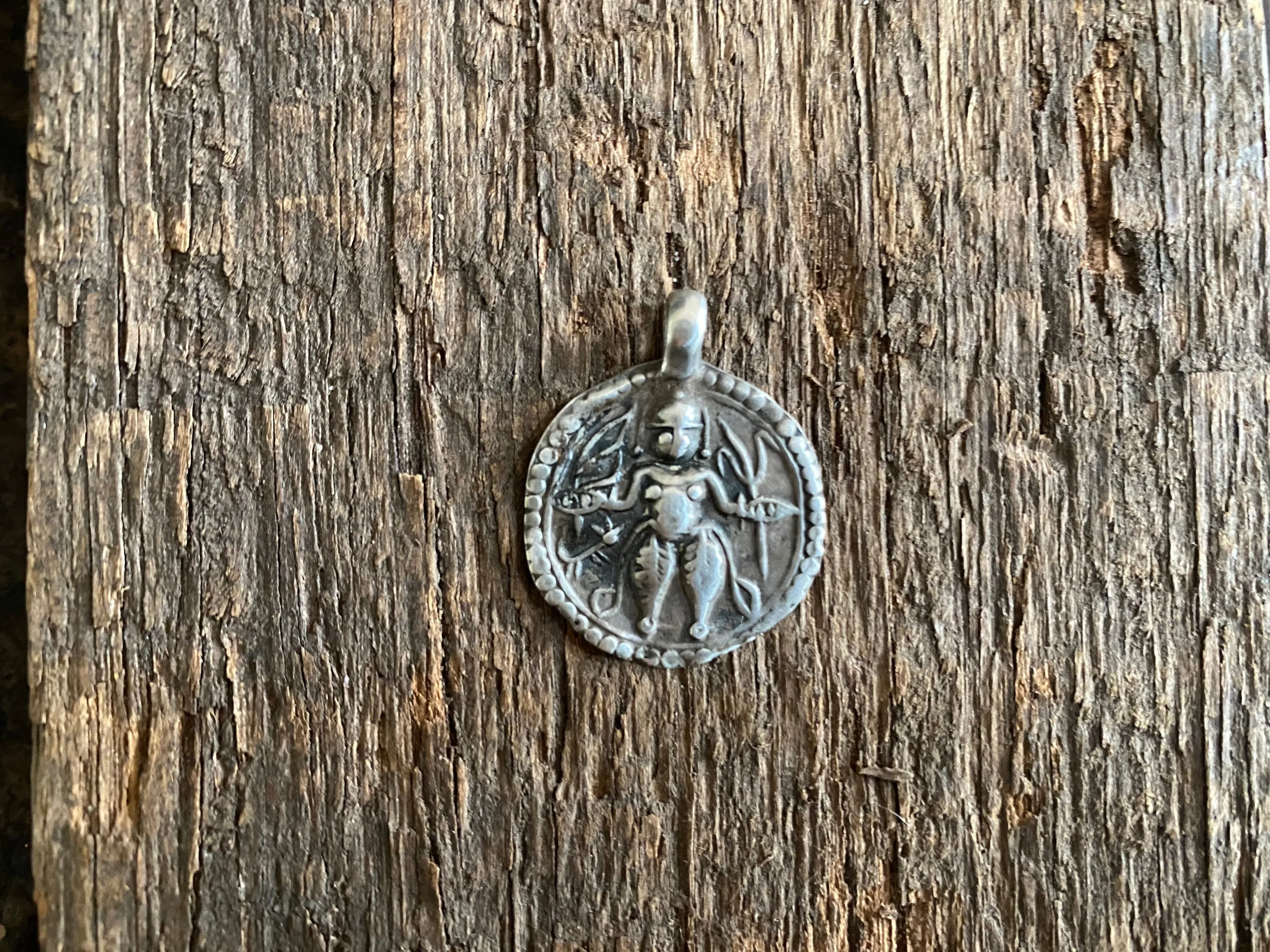 Antique Silver Tribal Amulet Pendants - Kali