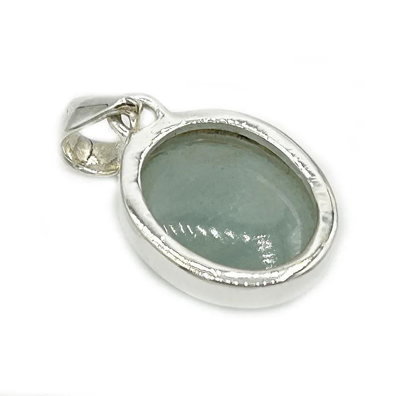 Aquamarine Oval Gemstone Silver Pendant