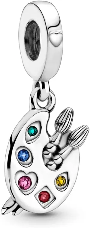 Artist's Palette Dangle Charms 925 Sterling Silver Draw Your Adventure Pendant for Bracelets