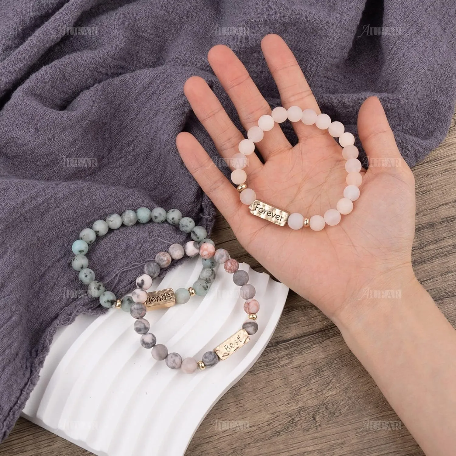 AUEAR, Best Friends Forever Bracelet Inspirational Friendship Bracelets for Sister Women Girls