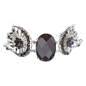 Austrian Crystal Link Bracelet Victorian Black