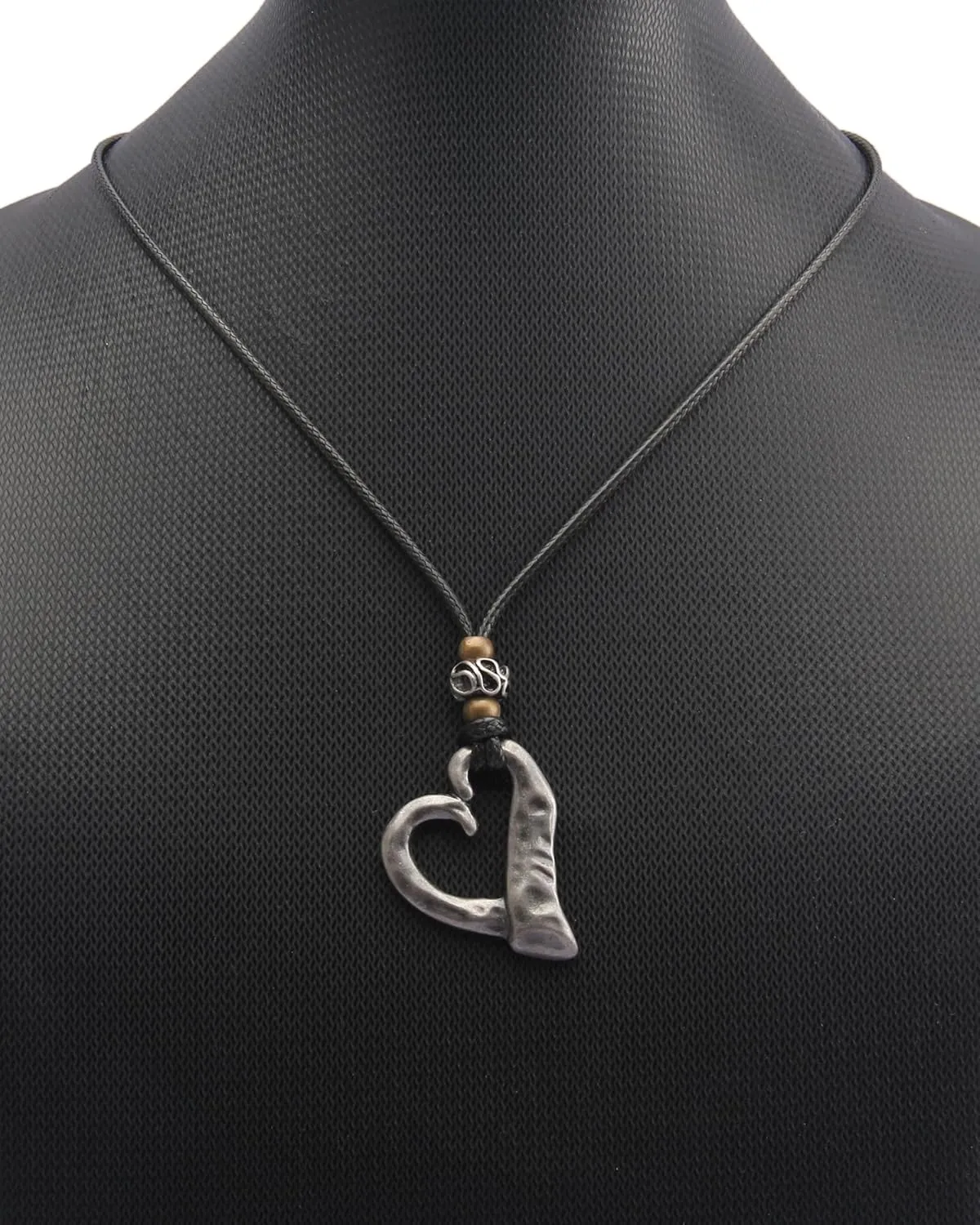 AZORA Handmade Bronze Color Multiple Ring Pendant Necklace Boho Style Long Leather Rope Sweater Necklace for Women
