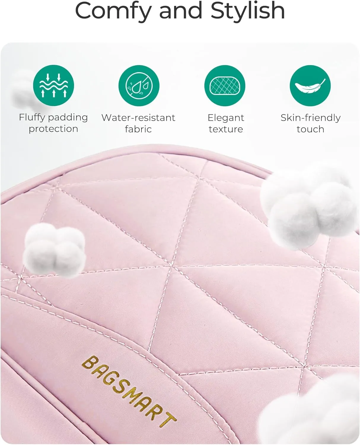 BAGSMART Travel Jewelry Case Jewelry Organizer Storage Roll Rings Necklaces Earrings Bracelets Brooches Watch Large Portable Dark Pink