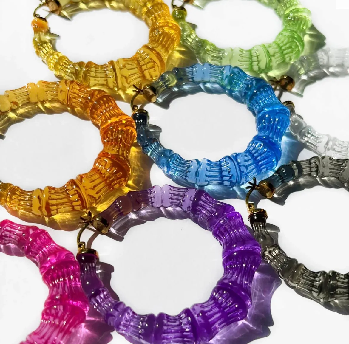 Bamboo Lucite Hoops *SAMPLE SALE * FINAL SALE