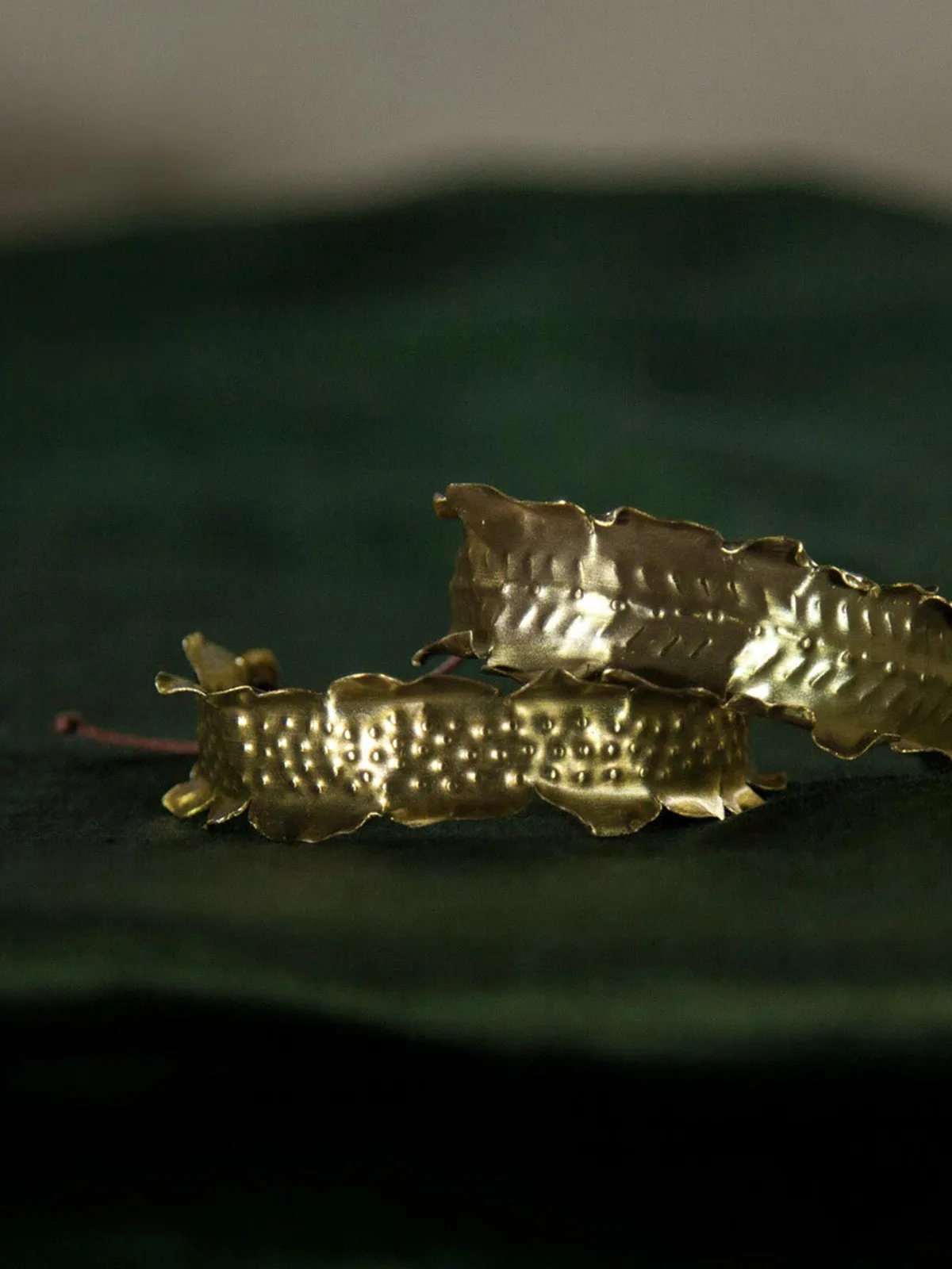 Bark Cuff Bangles Set Gold