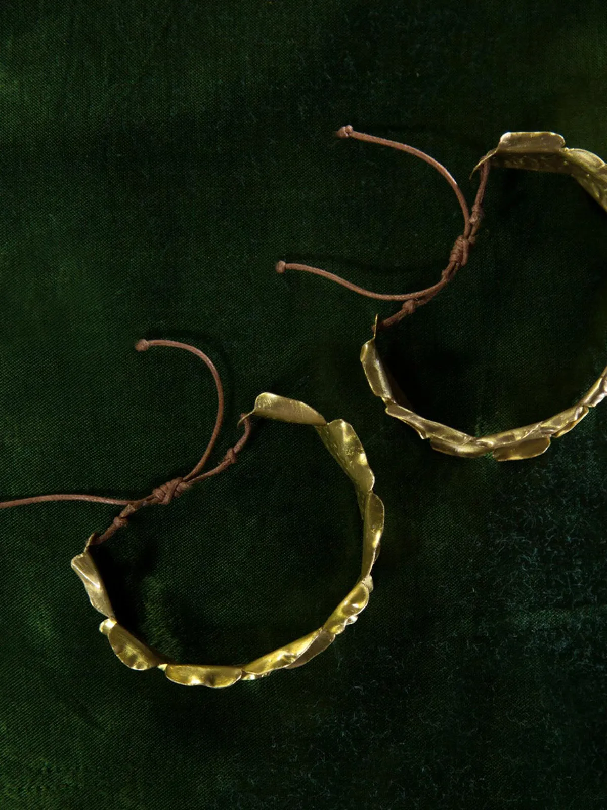 Bark Cuff Bangles Set Gold