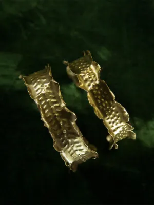 Bark Cuff Bangles Set Gold