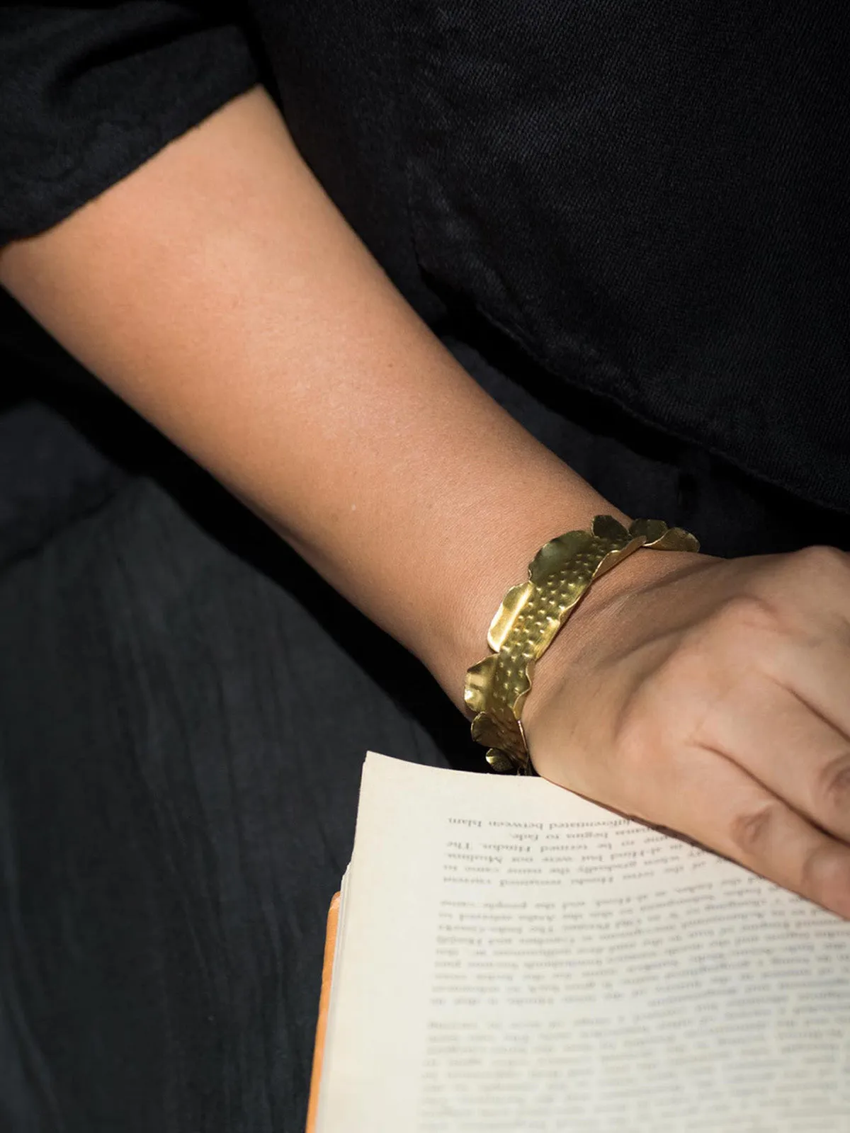Bark Cuff Bangles Set Gold