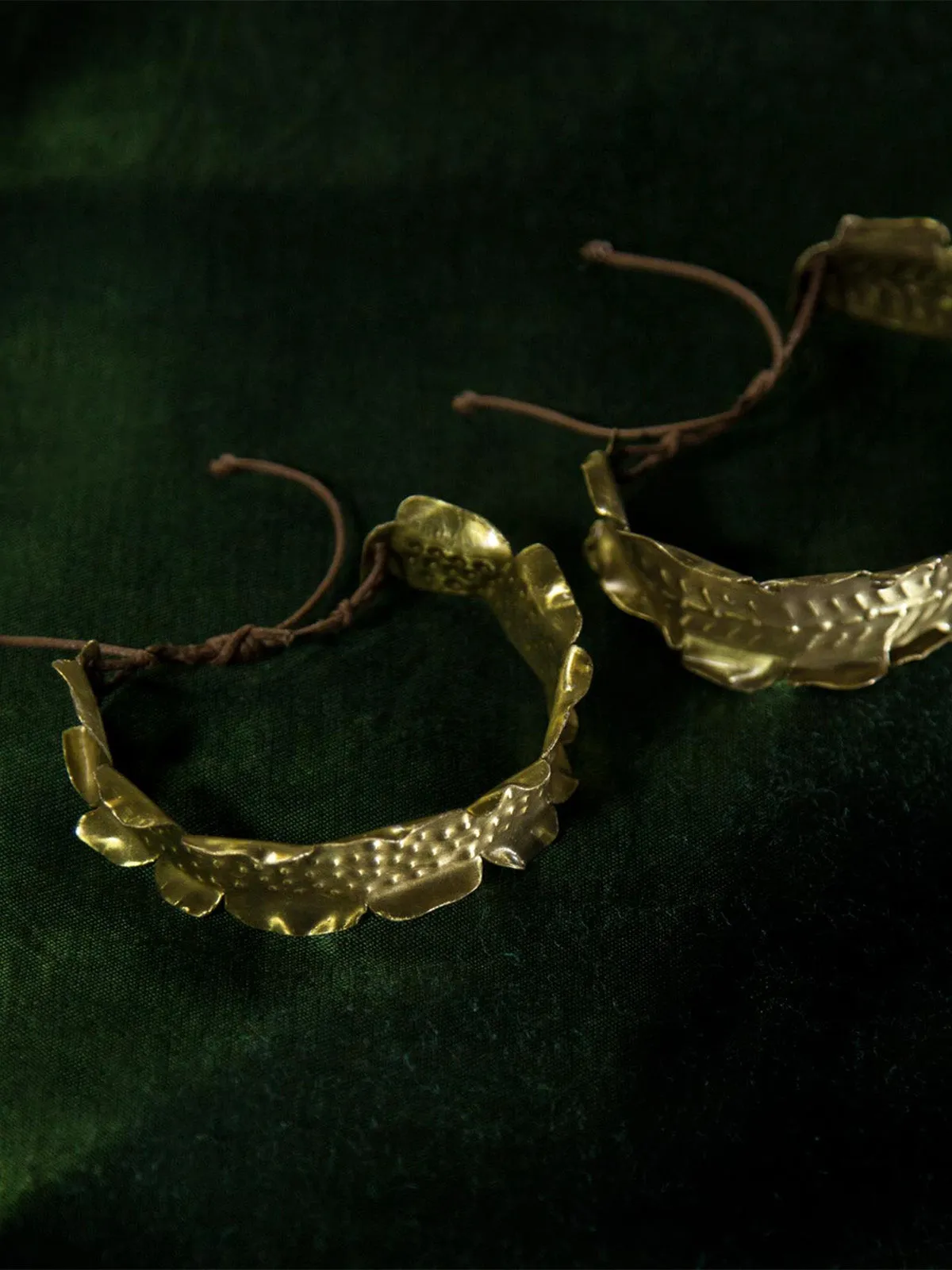 Bark Cuff Bangles Set Gold
