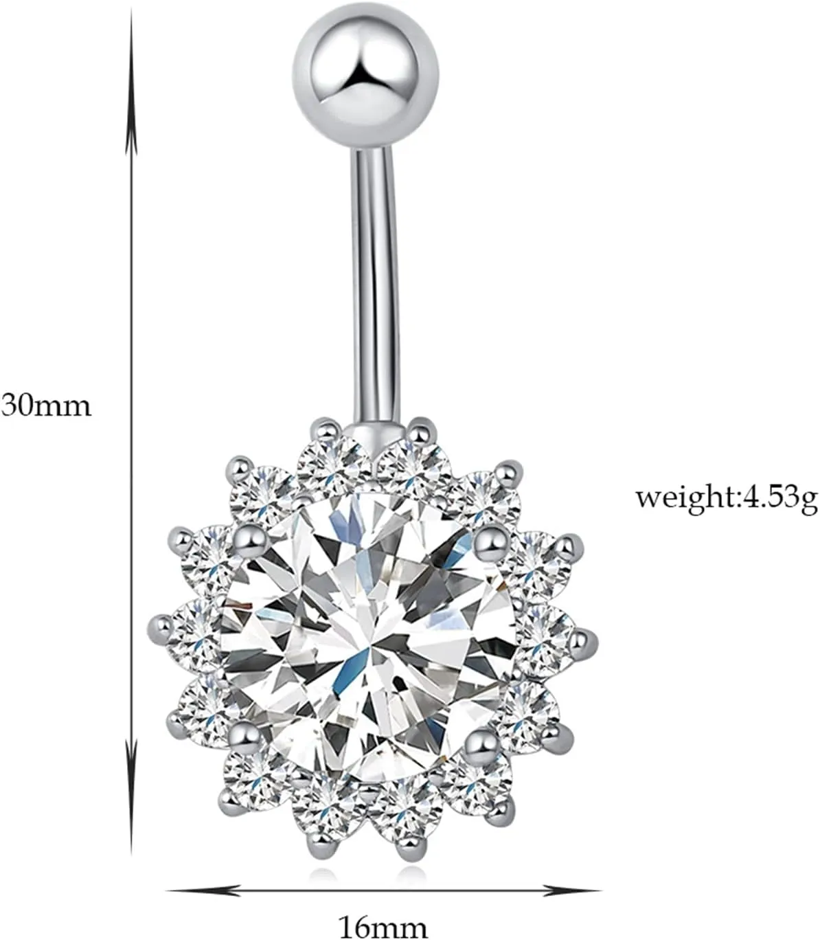 Belly Rings for Women, Stainless-Steel Luxury Belly Button Jewelry, Piercing Body Jewelry for Women