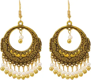 Bethynas Bohemian Beaded Tassel Dangle Drop Earrings Vintage Ethic Crystal Disc Hoop Earrings Retro Indian Tribal Ear Jewelry for Women