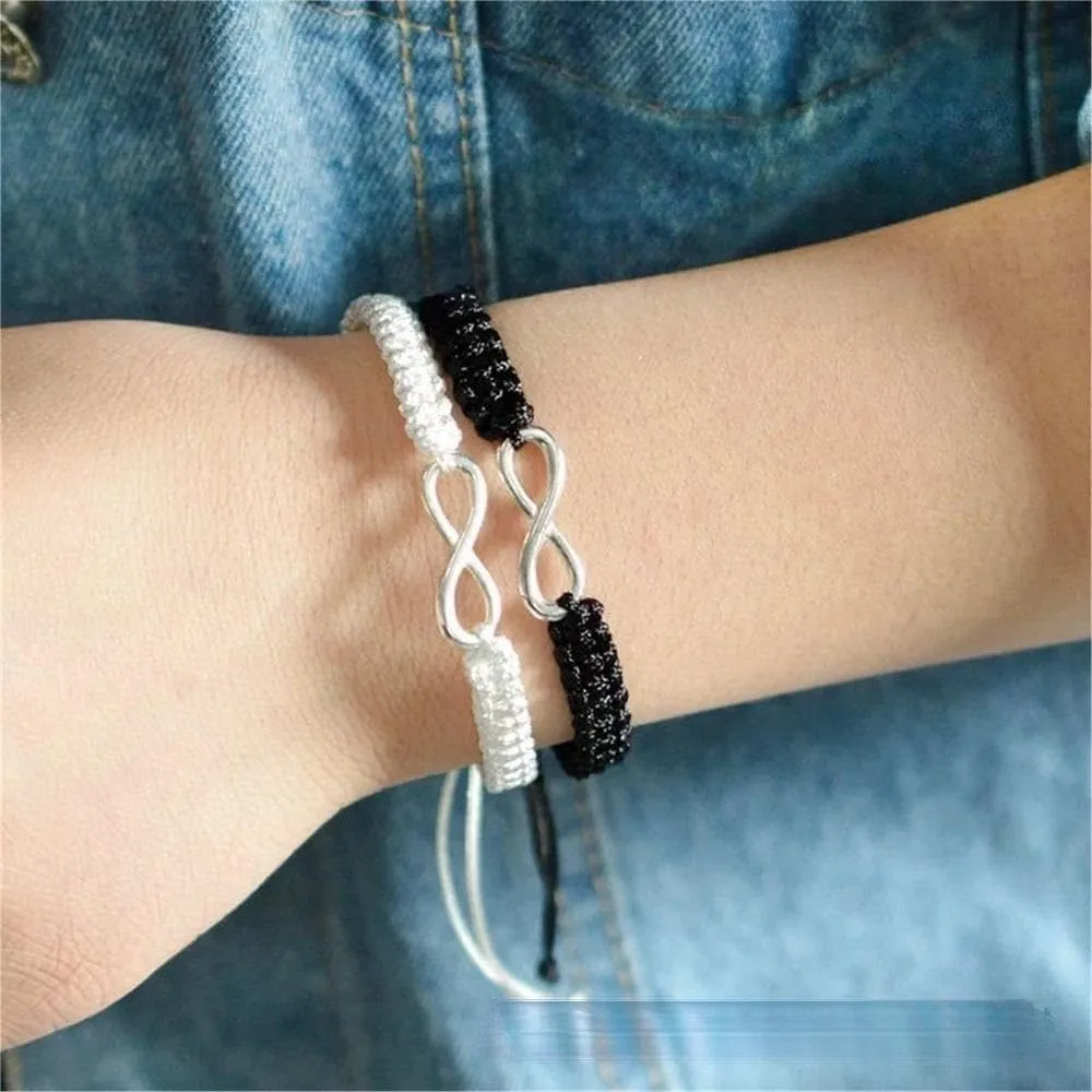 Blue Friendship Bracelet Lucky Amulet Knot Bracelet Men Women Braided Bracelets Gifts Wrist Adjustable Chain Woven Thread String for Friend and Couple(Pink)