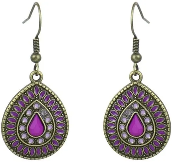 Boho Earrings For Women,Dangle Teardrop Vintage Western Boho Jewelry Statement Lightweight Hook Funny Earrings For Women