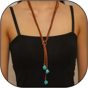 Boho Long Turquoise Leather Necklace for Women Vintage Western Natural Stone Choker Necklace Adjustable Pendant Necklace Jewelry Accessories