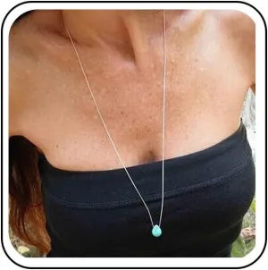 Boho Long Turquoise Necklace Silver Teardrop Turquoise Necklace Blue Turquoise Pendant Necklace Vintage Long Pendant Chain Necklaces Jewelry for Women