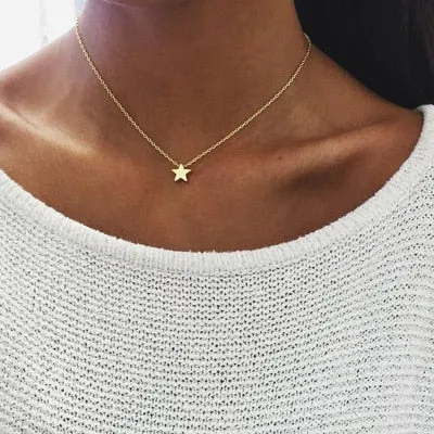 Boho Necklaces & Pendants Vintage Multilayer Choker Necklace Women Fashion Collar Collier Femme Moon Jewelry Accessories