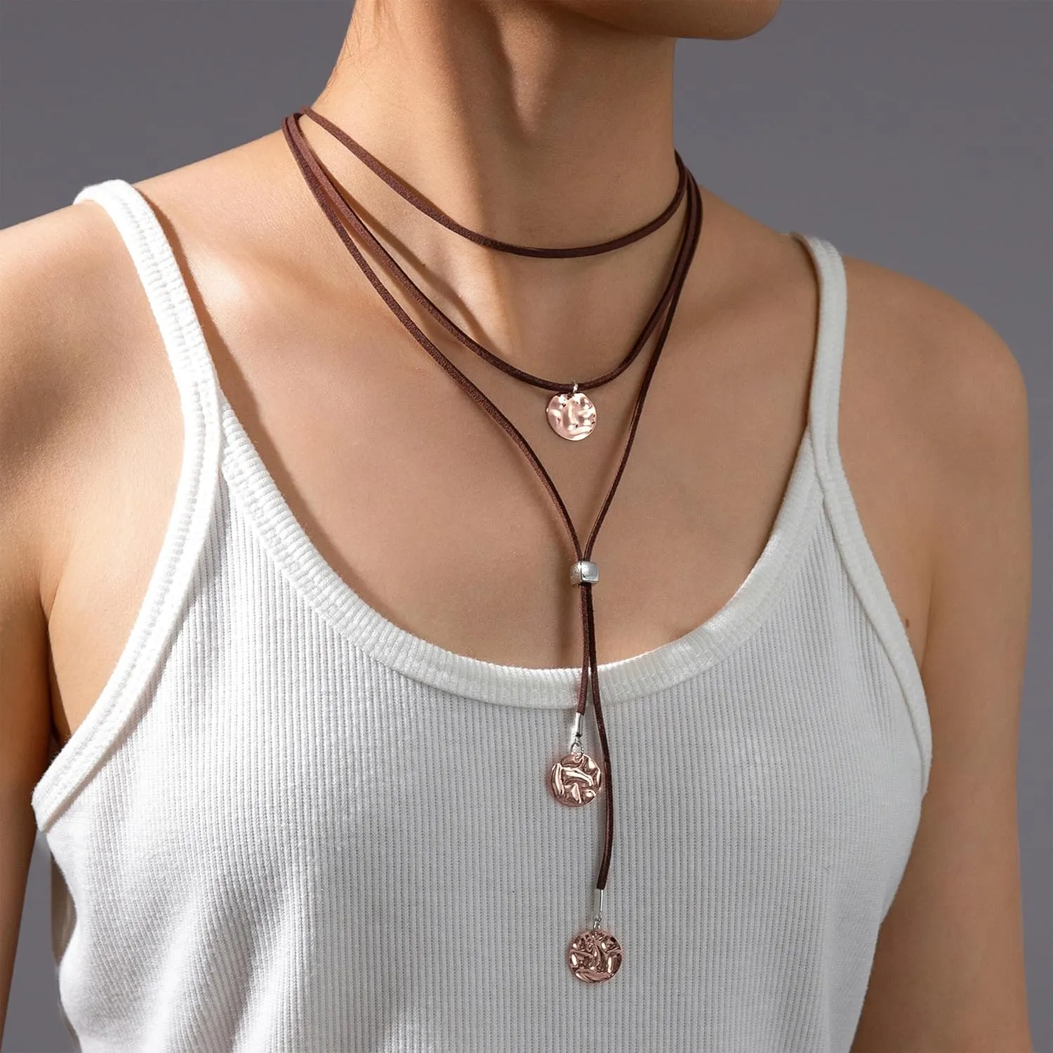 Boho Necklaces for Women Western Outfits Cowgirl Necklace for Women Trendy Handmade Boho Jewelry Leather Necklace Country Jewelry Gifts for Women