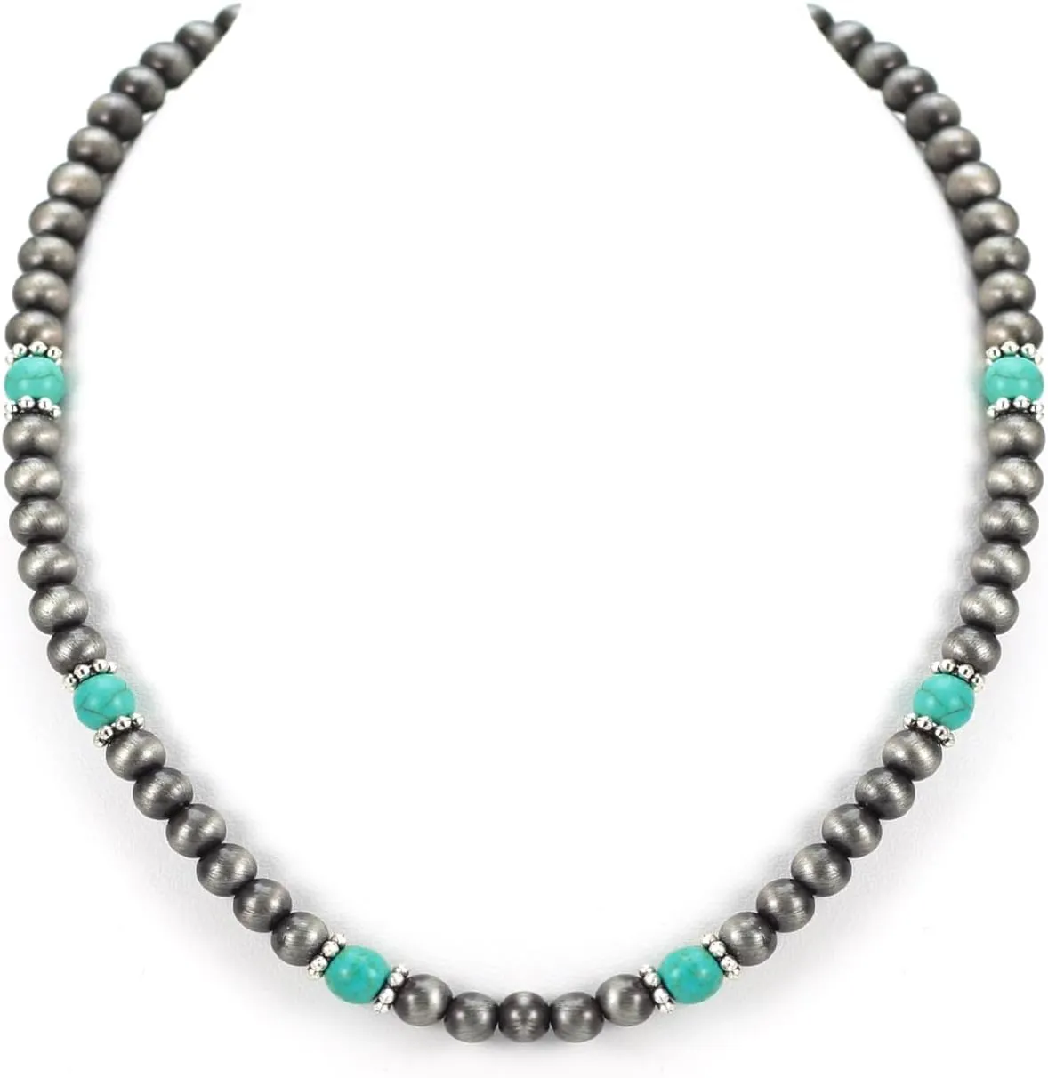 Bow Bowknot Pearl Cowboy Cowgirl Western Jewelry Navajo Pearl Necklace for Women Boho Vintage Choker Turquoise Necklace