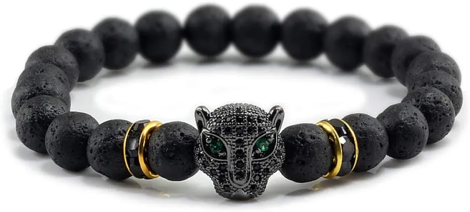 Bracelet Men Black Lava Healing Balance Beads Reiki Buddha Prayer Natural Stone Yoga Bracelet For Women,black style 2