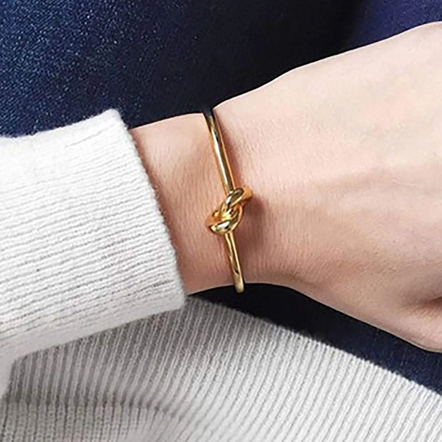 Bridesmaid Proposal Gifts, Stainless Steel Tie The Love Knot Bridesmaid Bracelet with Gift Box