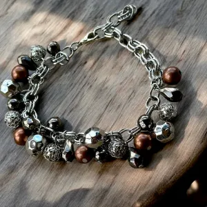 Bronze & Silver Charm Bracelet