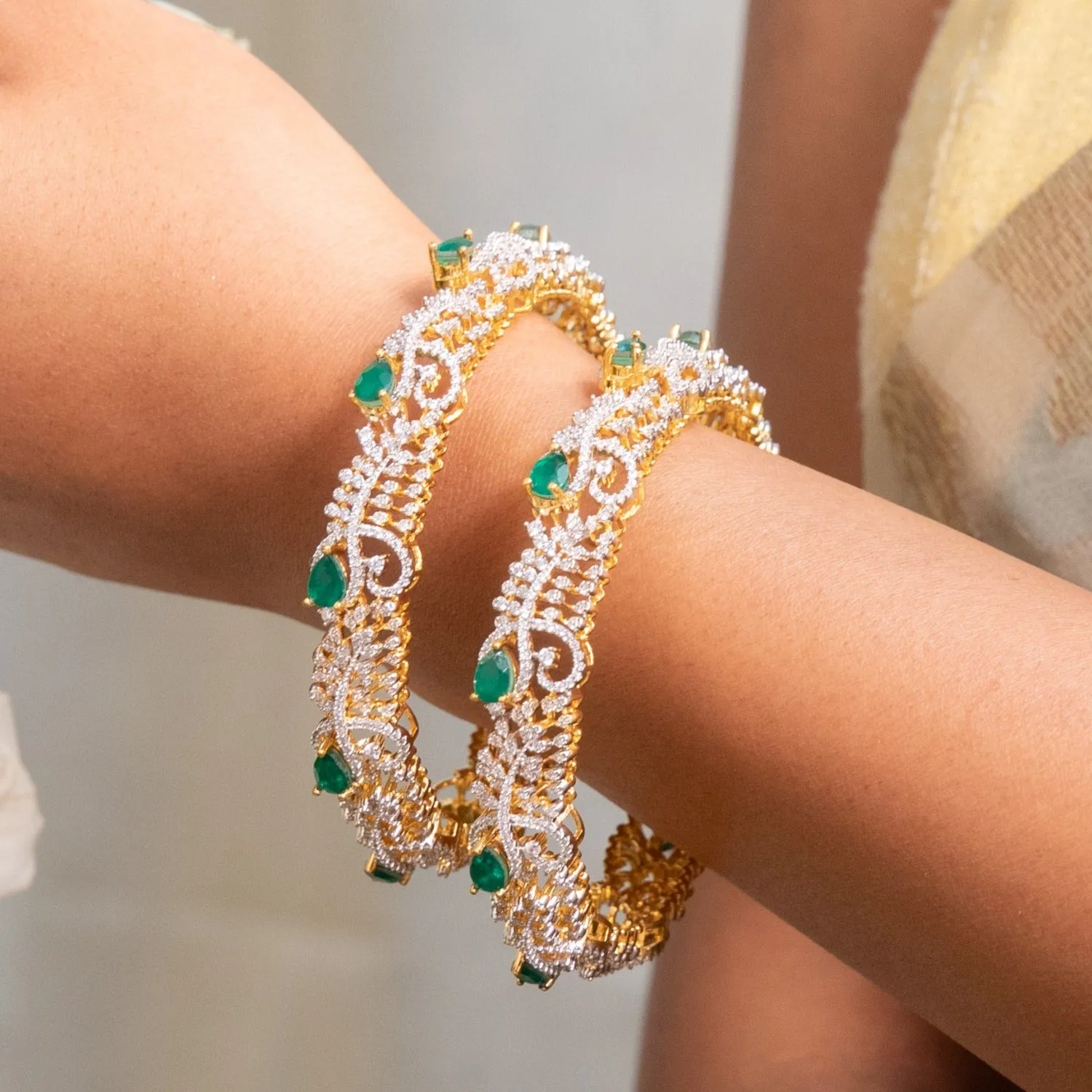 Bryony CZ Silver Bangles