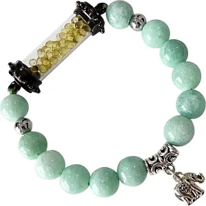 Buddha Bracelet Thai Amulet Healing Buddhist Jade Good Luck Bracelet Jewelry Bangle with Pendant Sarira Phra Tath Yellow/Elephant Powerful Prosperity Success