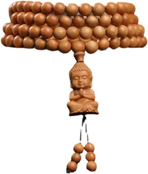 Buddhist Prayer Beads Bracelet,bead bracelet,Prayer Beads,6Mm Teak Beaded Multi-Circle Bracelet 108 Delicate Wooden Buddha Rosary Beads with Buddha Pendant Unisex for Meditation Prayer Chanting