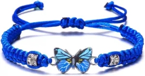 Butterfly Bracelet for Women Gifts Butterfly Charm Bracelets Adjustable Braided Rope Inspiration Bracelet Lucky Butterfly Friendship Matching Jewelry