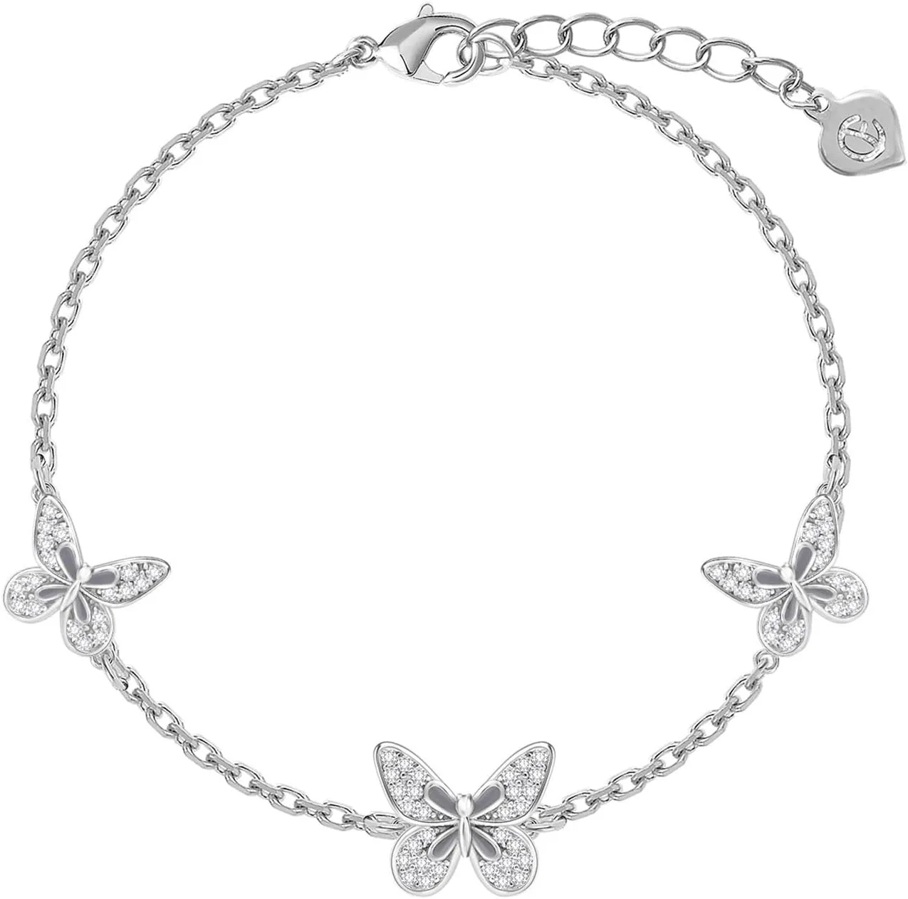 Butterfly Evil Eye Bracelets for Women Girls 18K Gold Plated with Cubic Zirconia Jewelry Gifts for Woman Wife Her Girlfriend Teens