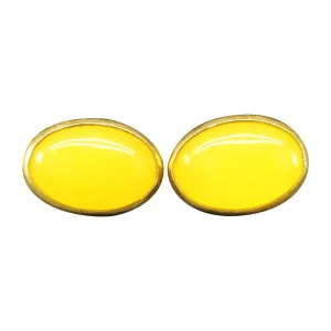Caprixus 925 Sterling Silver Stud Earrings for Women Natural Yellow Agate 24K Gold Vermeil Designer Handmade Minimalist Jewelry for Women Bezel Cabochon Gemstone Earrings Turkish Fine Jewelry