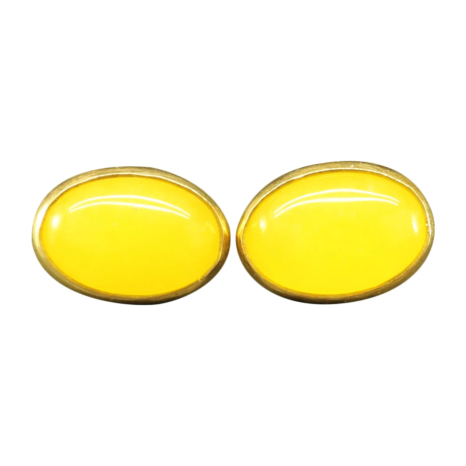 Caprixus 925 Sterling Silver Stud Earrings for Women Natural Yellow Agate 24K Gold Vermeil Designer Handmade Minimalist Jewelry for Women Bezel Cabochon Gemstone Earrings Turkish Fine Jewelry