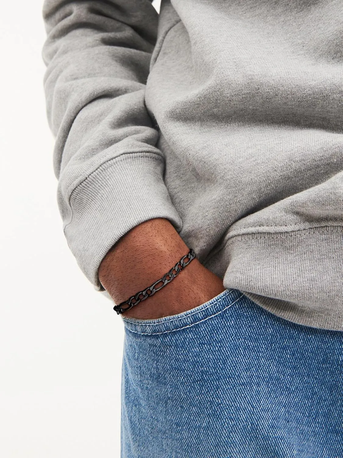 ChainsHouse Figaro Link Chain Bracelet Stainless Steel/Black/18K Gold Plated Wrist Bracelets for Men Women, 6MM-13MM, 7.5"/8.3", Send Gift Box
