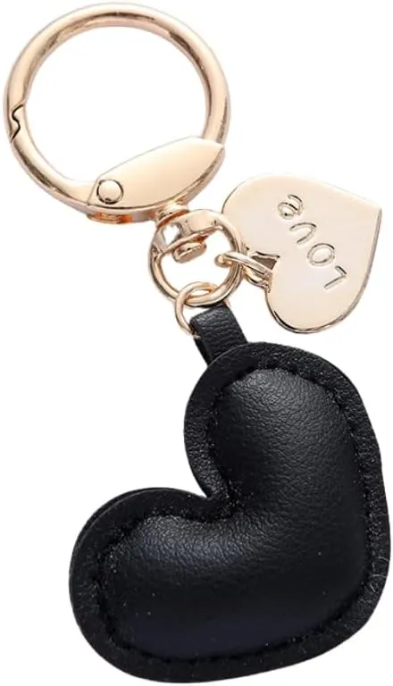 Charm Love Heart Keychain Heart Accessories for Handbags Bag Purse PU Heart Keychain Valentine's Day Gift for Women