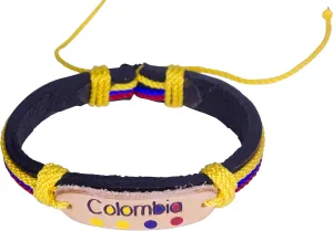 CharmsOfTheWorld Handmade Bracelets from Medellin - Colombia Flag Colors - Adjustable Sliding Knot