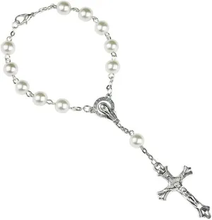 Christening Gift Pearl Bracelet with for for First Communion Baptism for Godmother Goddaughter Religious Jewelry
