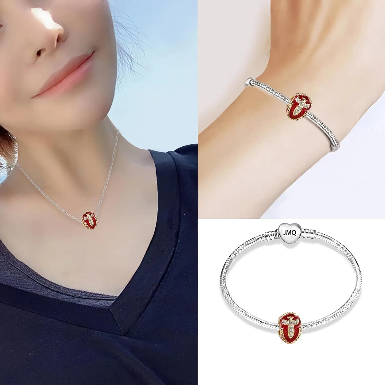 Christmas Halloween Heart Love Dangle Birthstone Women Bead Charms Compatible with Pandora Bracelets