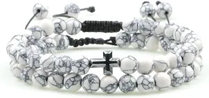 Couples Distance Beads Bracelet Fashion Hematite Cross Tiger Eye Stone Bracelets Handmade Yoga Prayer Jewelry 7652G (5)