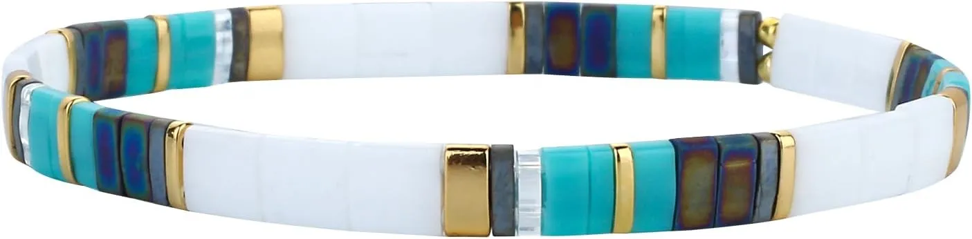 CQUAN CHI Colorful Stretch Strand Bracelets Tila Miyuki Friendship Bracelet Bangle