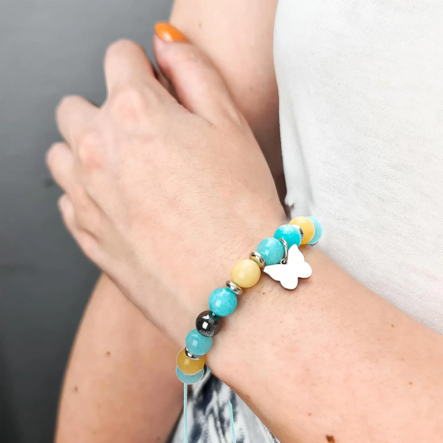 Createedo Natural Healing Stone Bracelets for Her Women Teen Girls, Sometimes You Forget You're Awesome Bracelets, Inspirational Jewelry Gifts for Mom Daughter Sister Friends Lover on Birthday Christmas Valentines Day