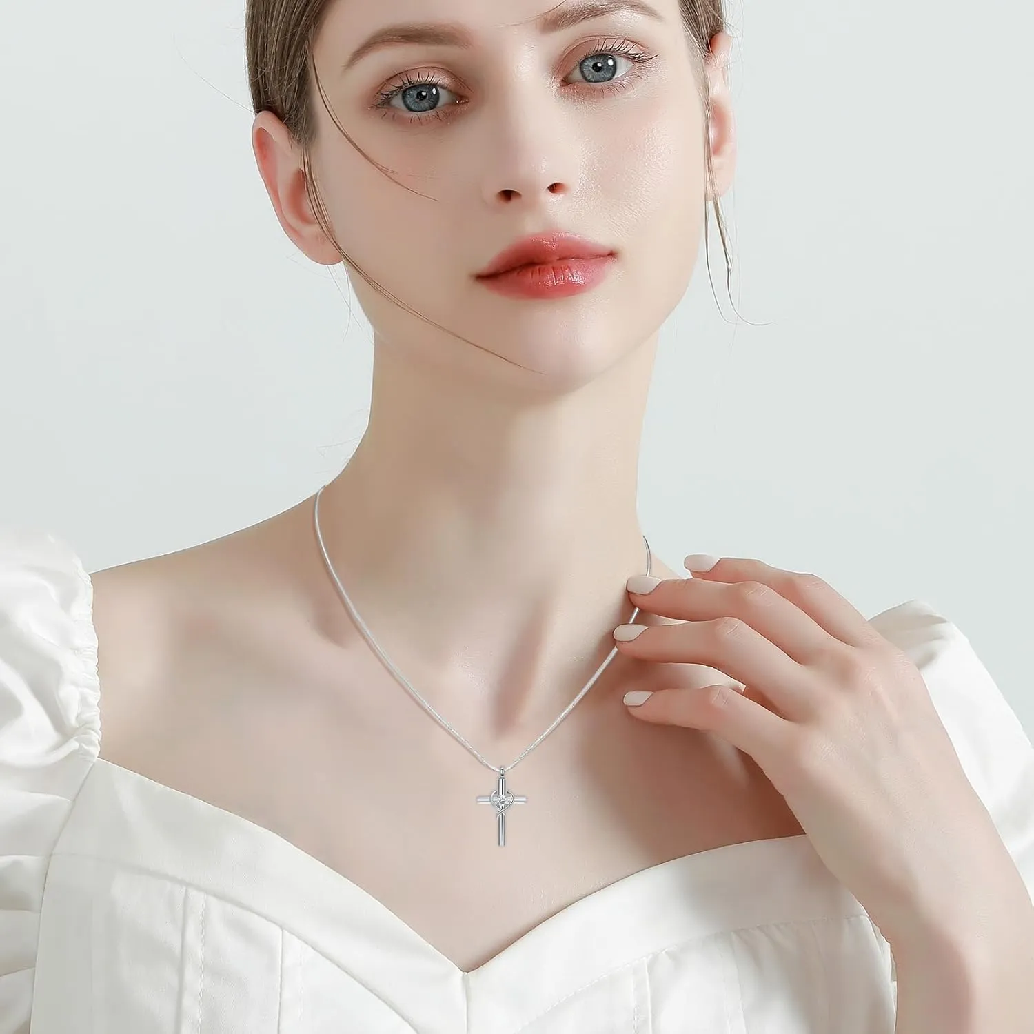 Cremation Jewelry for Ashes Pendant - Cross Necklace for Women Men Birthstone Necklaces for Teen Girls Gifts for Valentine's Day Birthday or Anniversary
